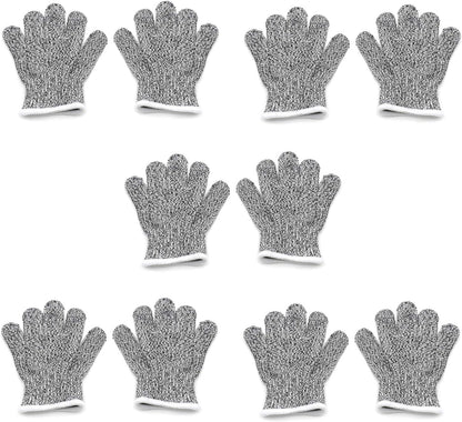 Level 5 Protection 6Pair Of Size XL Safe Cut Resistant Gloves Food Grade For Kitchen Oyster Shucking Meat Cutting Wood Carving Machine Washable [P/N: ET-TOOL032-XL X6-GRAY ]