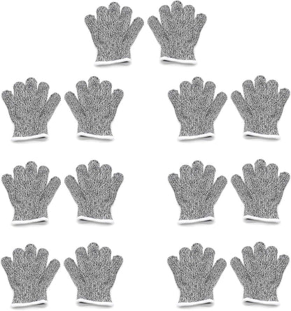 Level 5 Protection 6Pair Of Size XL Safe Cut Resistant Gloves Food Grade For Kitchen Oyster Shucking Meat Cutting Wood Carving Machine Washable [P/N: ET-TOOL032-XL X6-GRAY ]