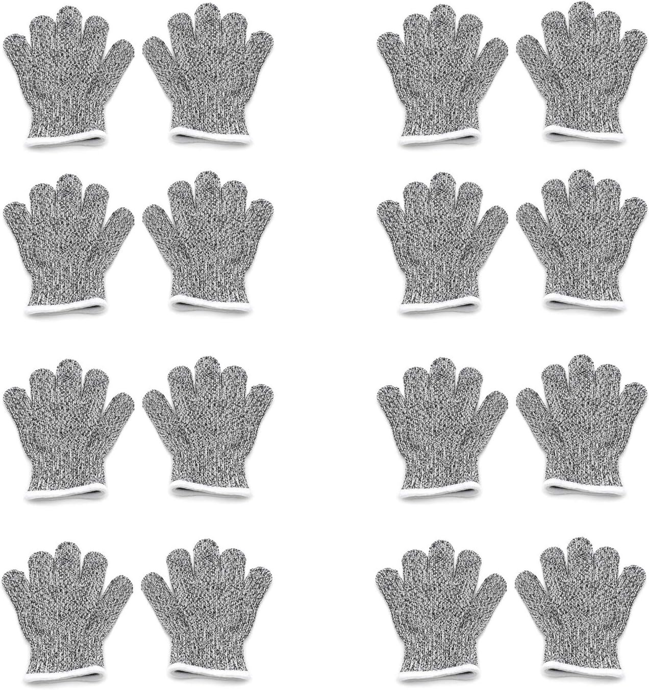 Level 5 Protection 6Pair Of Size XL Safe Cut Resistant Gloves Food Grade For Kitchen Oyster Shucking Meat Cutting Wood Carving Machine Washable [P/N: ET-TOOL032-XL X6-GRAY ]