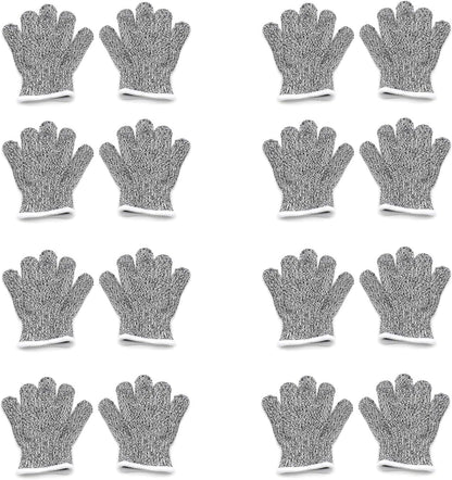 Level 5 Protection 6Pair Of Size XL Safe Cut Resistant Gloves Food Grade For Kitchen Oyster Shucking Meat Cutting Wood Carving Machine Washable [P/N: ET-TOOL032-XL X6-GRAY ]