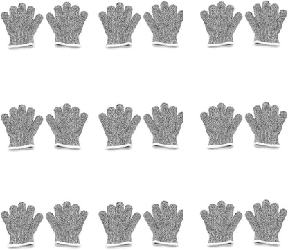 Level 5 Protection 6Pair Of Size XL Safe Cut Resistant Gloves Food Grade For Kitchen Oyster Shucking Meat Cutting Wood Carving Machine Washable [P/N: ET-TOOL032-XL X6-GRAY ]
