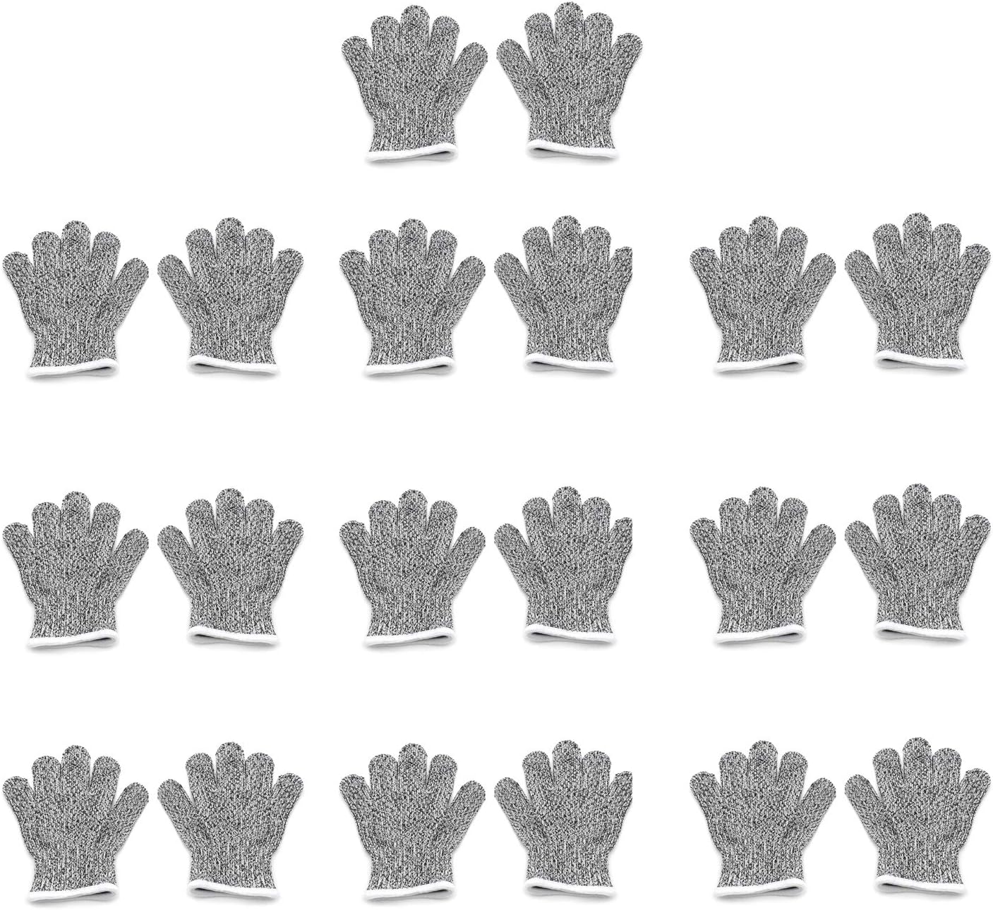 Level 5 Protection 6Pair Of Size XL Safe Cut Resistant Gloves Food Grade For Kitchen Oyster Shucking Meat Cutting Wood Carving Machine Washable [P/N: ET-TOOL032-XL X6-GRAY ]