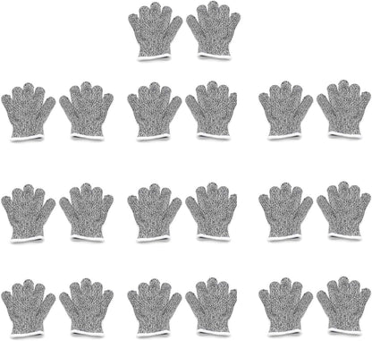 Level 5 Protection 6Pair Of Size XL Safe Cut Resistant Gloves Food Grade For Kitchen Oyster Shucking Meat Cutting Wood Carving Machine Washable [P/N: ET-TOOL032-XL X6-GRAY ]