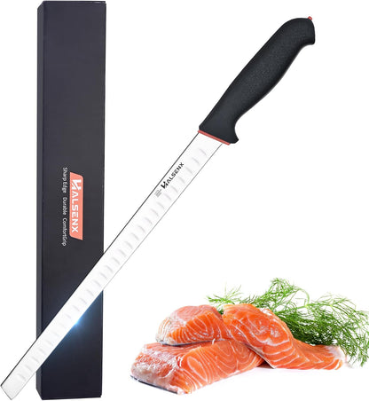 12 Inch Fillet Knife - Slicing Knife for Salmon, Sushi & Meat | High-carbon stainless steel, Sharp & stays sharp, Non-slip SoftGrip handle, Effortless, precise slicing, For salmon & sushi.