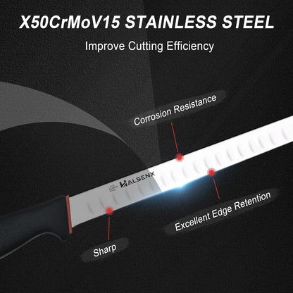 12 Inch Fillet Knife - Slicing Knife for Salmon, Sushi & Meat | High-carbon stainless steel, Sharp & stays sharp, Non-slip SoftGrip handle, Effortless, precise slicing, For salmon & sushi.