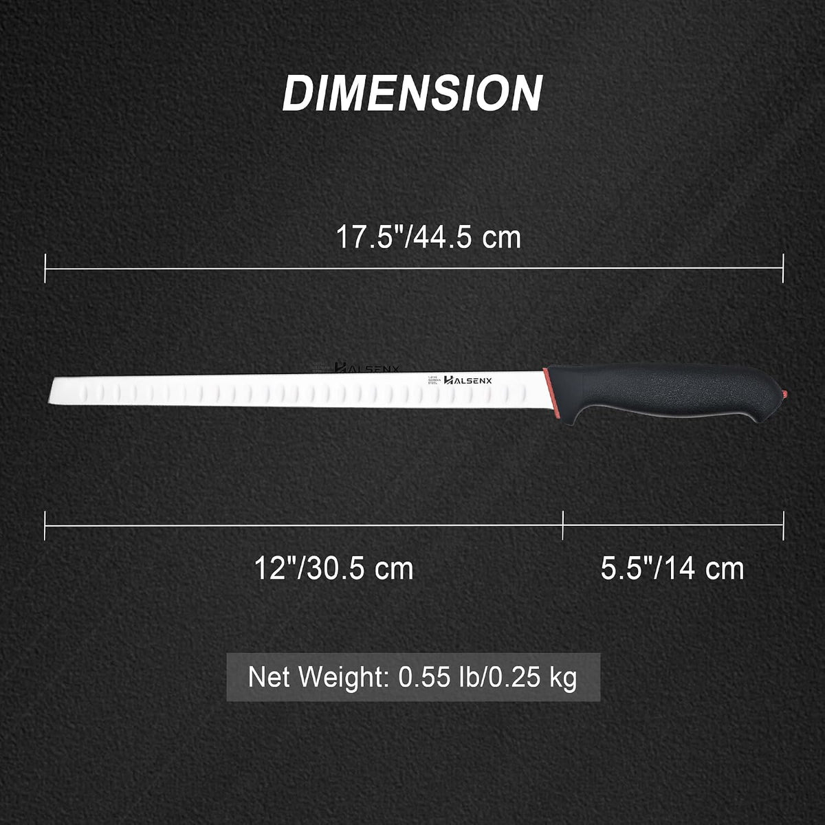 12 Inch Fillet Knife - Slicing Knife for Salmon, Sushi & Meat | High-carbon stainless steel, Sharp & stays sharp, Non-slip SoftGrip handle, Effortless, precise slicing, For salmon & sushi.