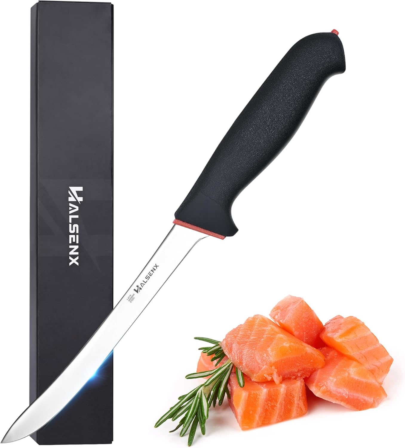 12 Inch Fillet Knife - Slicing Knife for Salmon, Sushi & Meat | High-carbon stainless steel, Sharp & stays sharp, Non-slip SoftGrip handle, Effortless, precise slicing, For salmon & sushi.