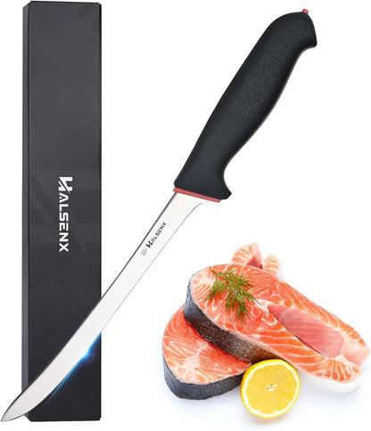 12 Inch Fillet Knife - Slicing Knife for Salmon, Sushi & Meat | High-carbon stainless steel, Sharp & stays sharp, Non-slip SoftGrip handle, Effortless, precise slicing, For salmon & sushi.