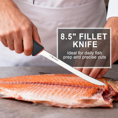 12 Inch Fillet Knife - Slicing Knife for Salmon, Sushi & Meat | High-carbon stainless steel, Sharp & stays sharp, Non-slip SoftGrip handle, Effortless, precise slicing, For salmon & sushi.