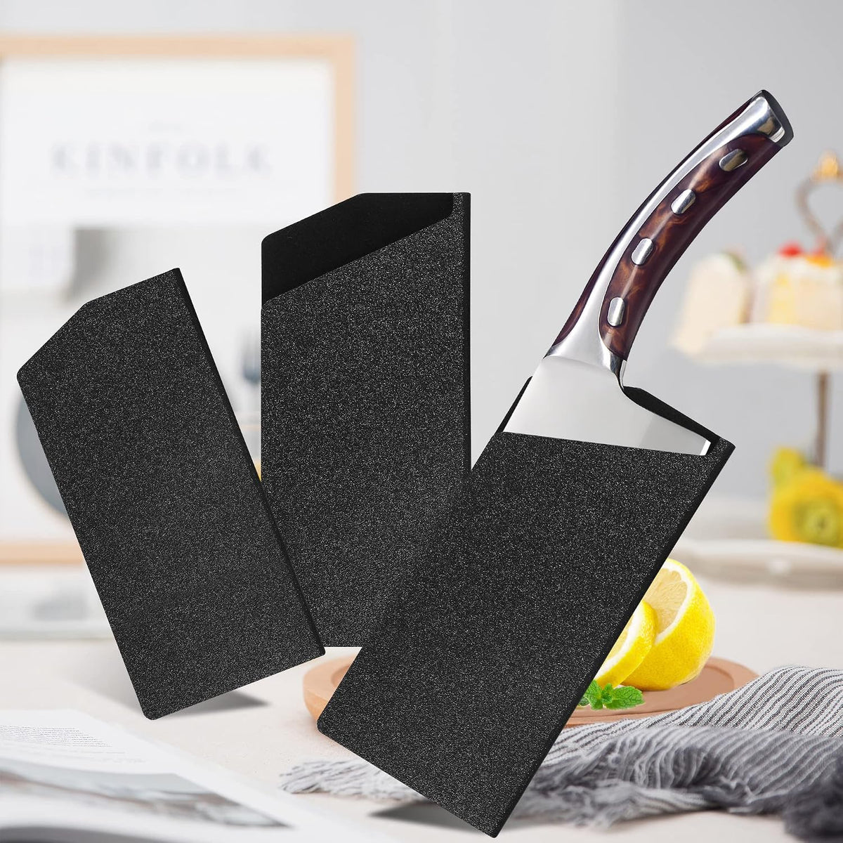 Universal Knife Edge Guards 2 Pcs ABS Knife Cover Set for Kitchen Sheath Protector