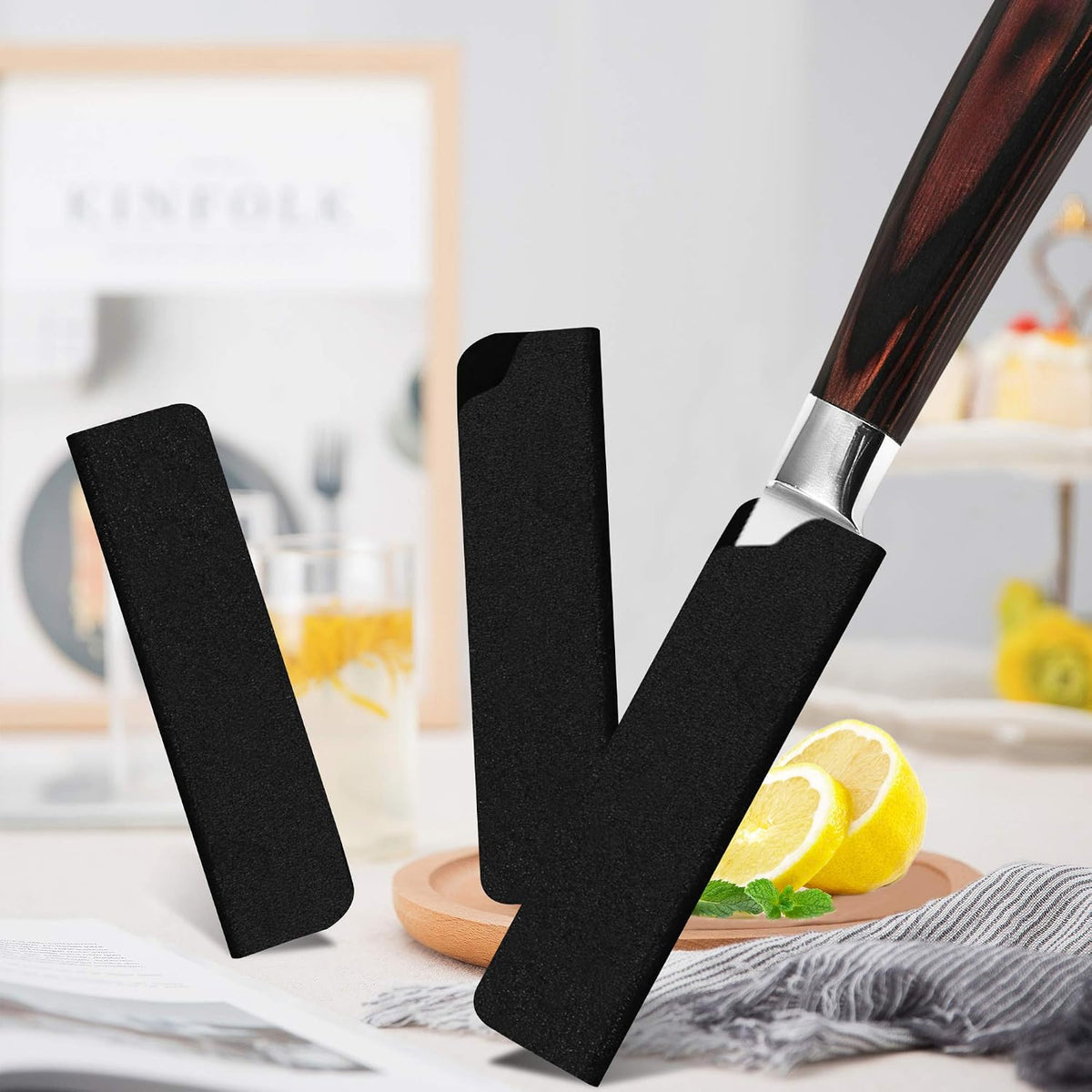 Universal Knife Edge Guards 2 Pcs ABS Knife Cover Set for Kitchen Sheath Protector