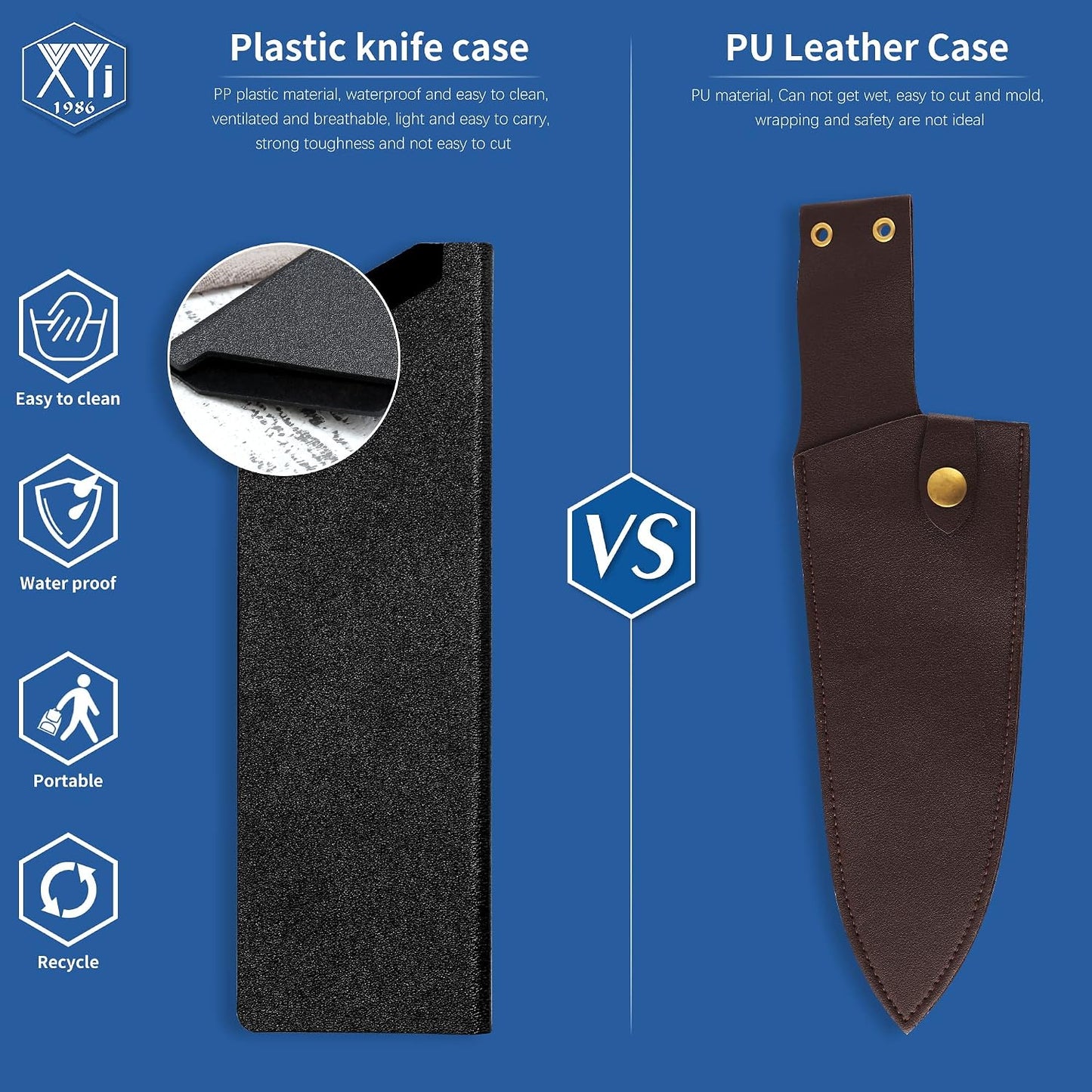 Universal Knife Edge Guards 2 Pcs ABS Knife Cover Set for Kitchen Sheath Protector