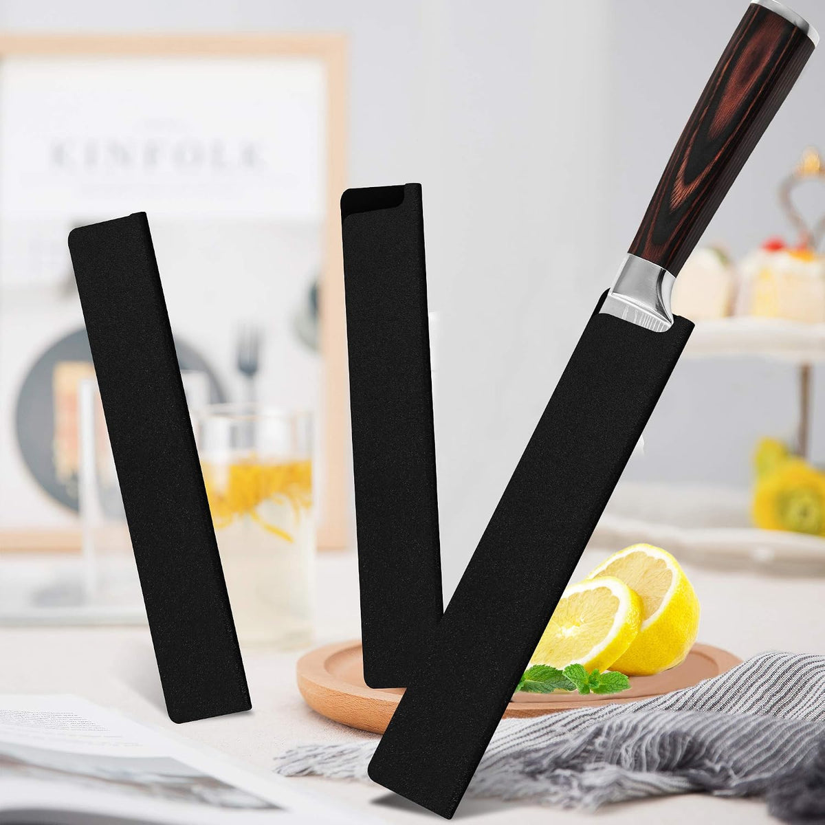 Universal Knife Edge Guards 2 Pcs ABS Knife Cover Set for Kitchen Sheath Protector