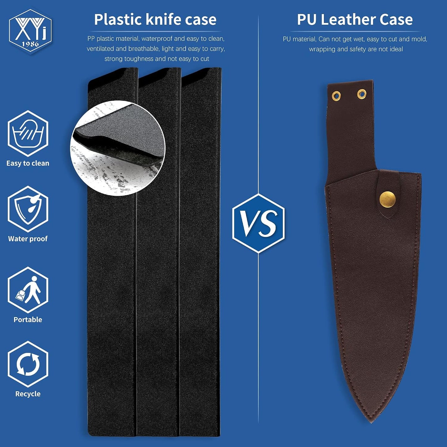 Universal Knife Edge Guards 2 Pcs ABS Knife Cover Set for Kitchen Sheath Protector