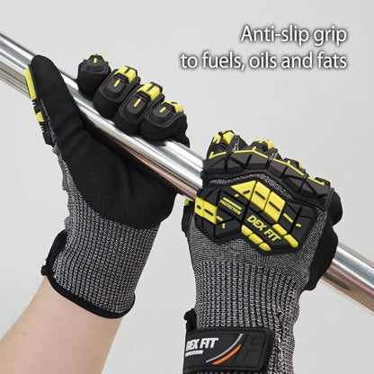SSG513 Impact Stainless Steel Cut Resistant Gloves, ANSI A5, Durable Non-Slip Nitrile Grip, Touchscreen, Comfort Stretchy Fit, Thin & Breathable, Machine Washable; Gray L (9), 1 Pair