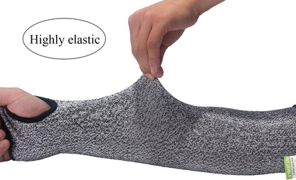 Cut Resistant Sleeves with Thumb Hole, Level 5 Protection, Slash Resistant Safety Protective Arm Sleeves, Safety Arm Guard for Garden Kitchen Yard Work Warehouse Farm (Size M)