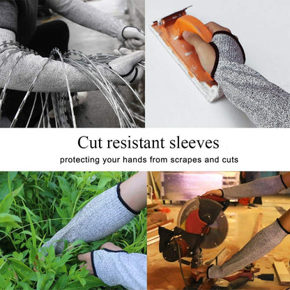 Cut Resistant Sleeves with Thumb Hole, Level 5 Protection, Slash Resistant Safety Protective Arm Sleeves, Safety Arm Guard for Garden Kitchen Yard Work Warehouse Farm (Size M)