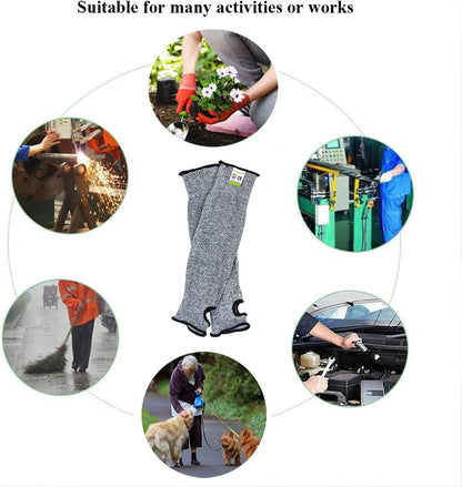 Cut Resistant Sleeves with Thumb Hole, Level 5 Protection, Slash Resistant Safety Protective Arm Sleeves, Safety Arm Guard for Garden Kitchen Yard Work Warehouse Farm (Size M)