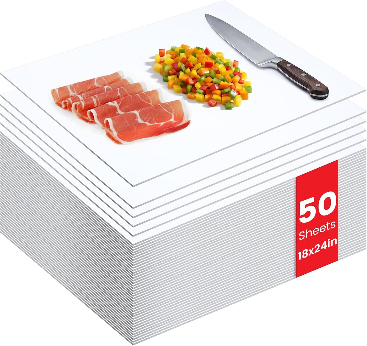 15 Pcs Disposable Cutting Boards Sheets 24" x 18" Plastic Large Flexible Cutting Mat for Kitchen Chicken Meat Fish Vegetables Cooking Traveling Camping Crafts Art Project