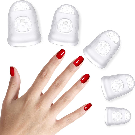 40 Pieces Guitar Fingertip Protectors Silicone Finger Guards Anti-slip Finger Protection Covers Caps for Stringed Instruments Guitar Mandolin Bass Counting Sewing, 5 Sizes