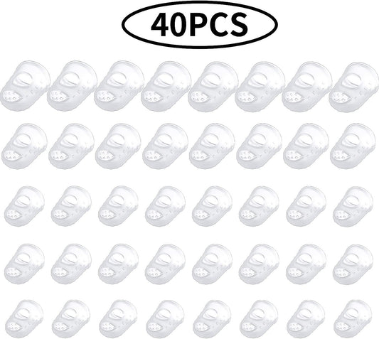40 Pieces Guitar Fingertip Protectors Silicone Finger Guards Anti-slip Finger Protection Covers Caps for Stringed Instruments Guitar Mandolin Bass Counting Sewing, 5 Sizes