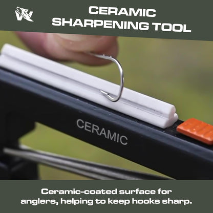 Blade Professor - Pocket Knife Sharpener - 7 in 1 Portable Handheld Tool with Tungsten Ceramic and Diamond Rods - Compact Portable Knife Sharpener for Hunting, Camping and EDC
