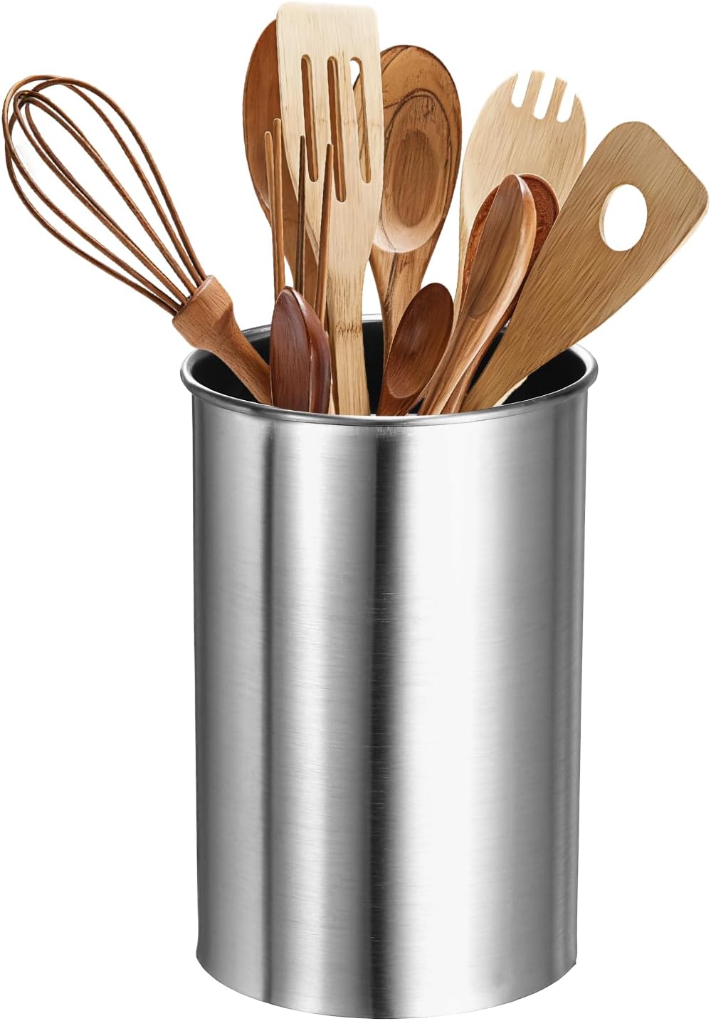 Kitchen Utensil Holder, 3.1x4.7 Stainless Steel Utensil Cutlery Holder Cooking Flatware Organizer for Kitchen Restaurant Countertop Fork, Straw, Knives, Spoon, Chopstick, Silver