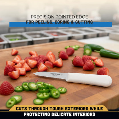 3-Pack S104SC Paring Knives | 3¼" Scalloped Stainless Steel Blades | Textured Slip-Resistant Polypropylene Handles | NSF Certified | Made in USA