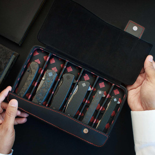 Premium Knife Storage Case for Knives, 6 Section Pocket Knife Storage, 88CSW