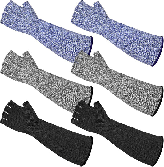3 Pairs Protective Arm Sleeves Arm Protectors for Thin Skin and Bruising Cut Resistant Sleeve Level 5 Burn Protection