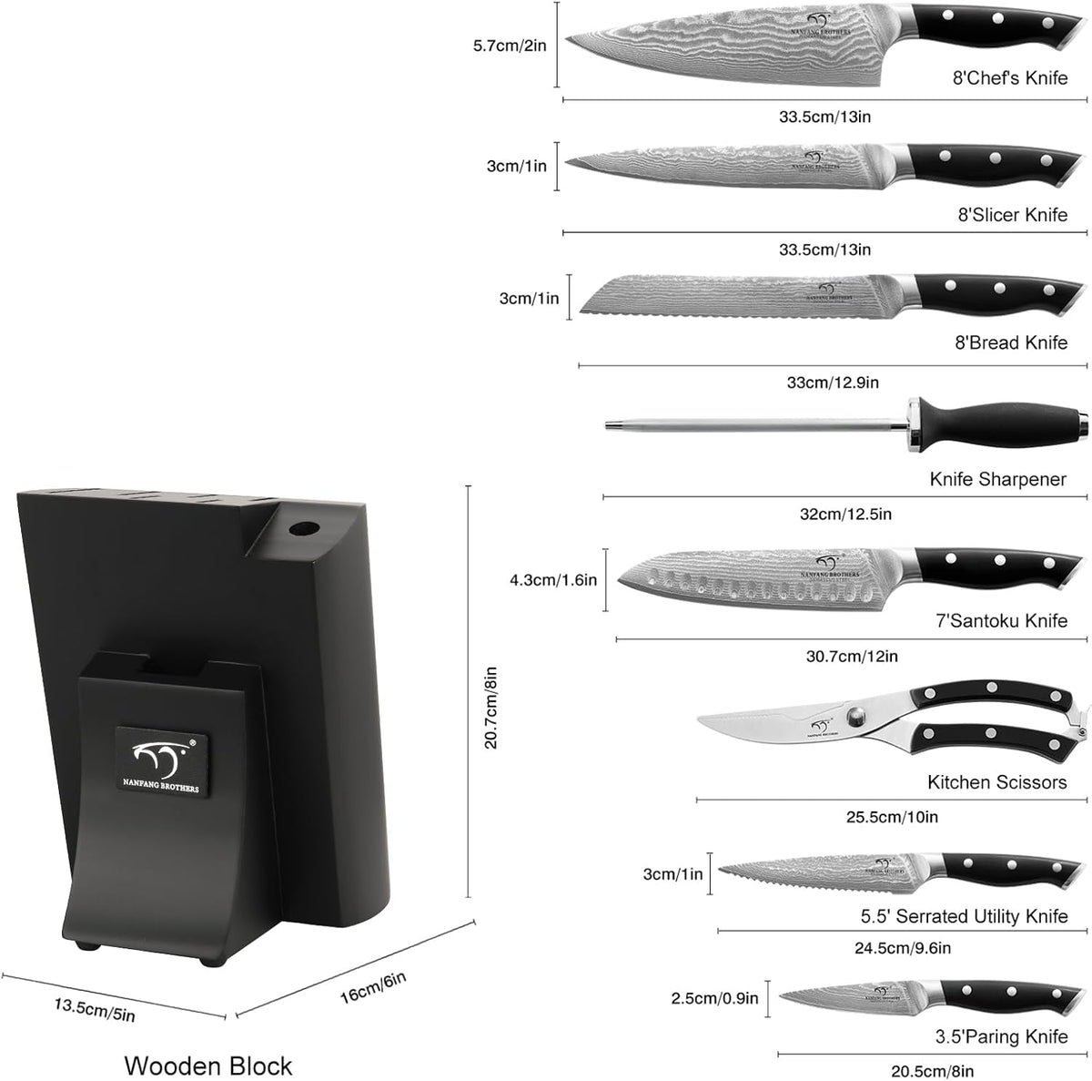 VG10 Damascus Knife Set, ABS Handle