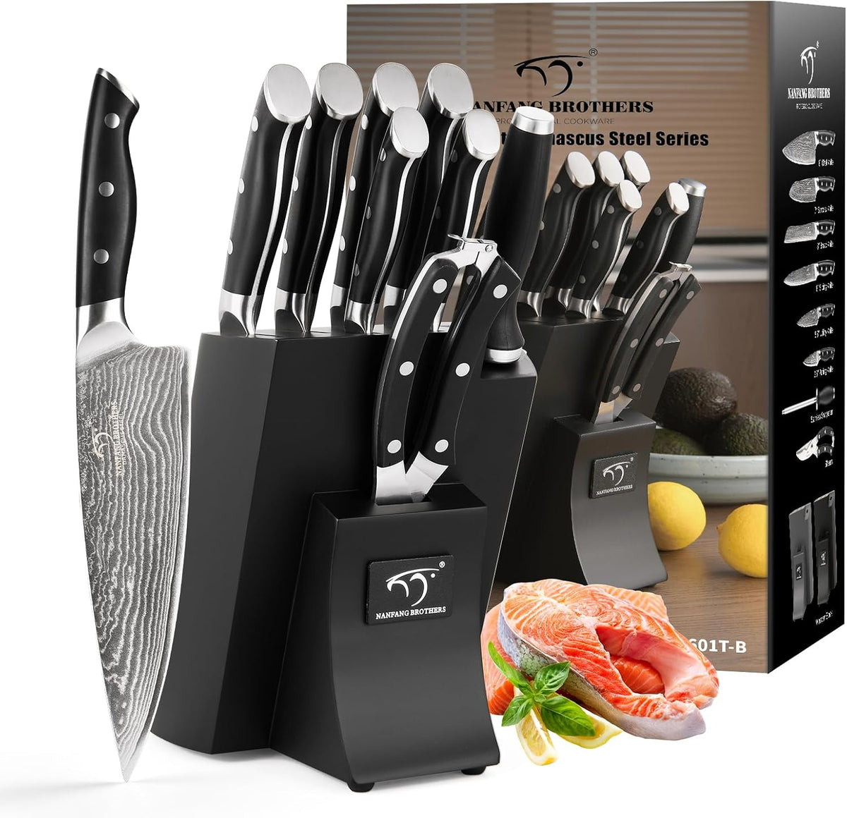 VG10 Damascus Knife Set, ABS Handle