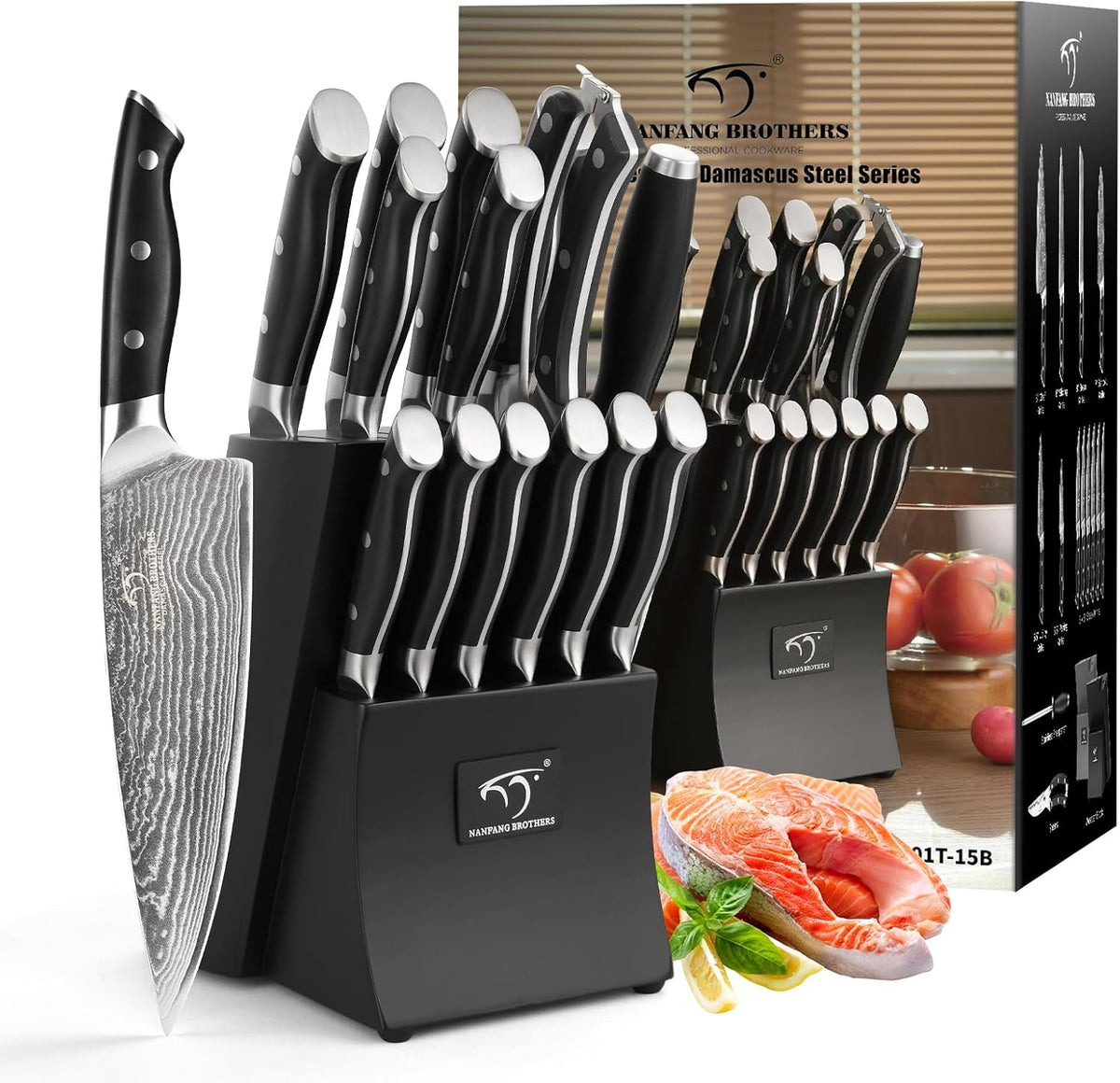 VG10 Damascus Knife Set, ABS Handle