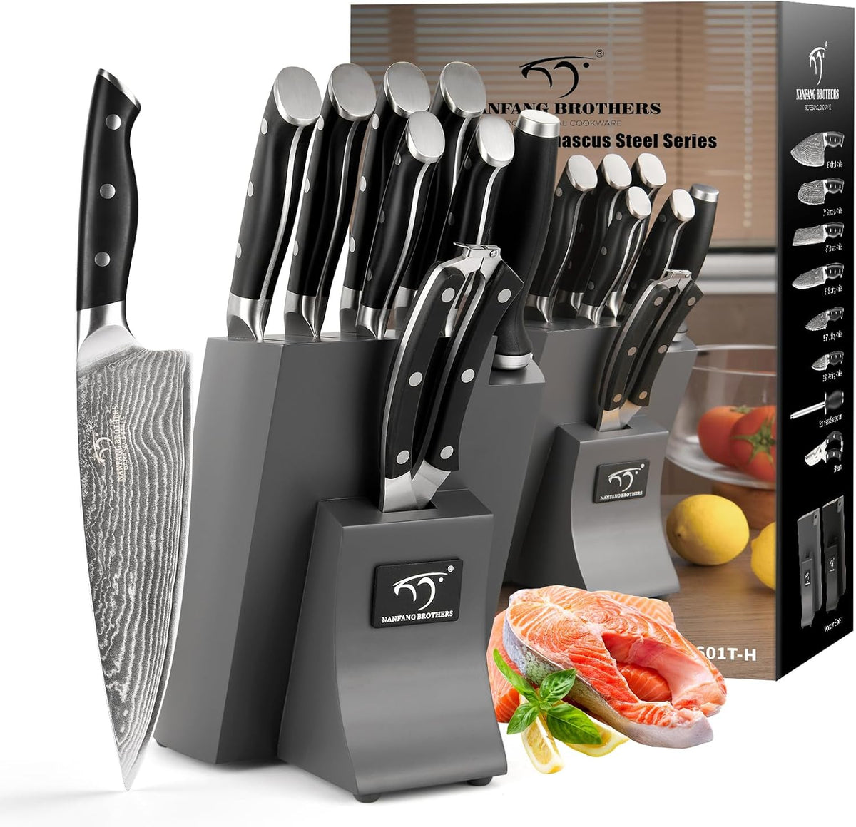 VG10 Damascus Knife Set, ABS Handle