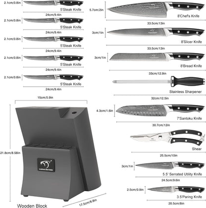 VG10 Damascus Knife Set, ABS Handle