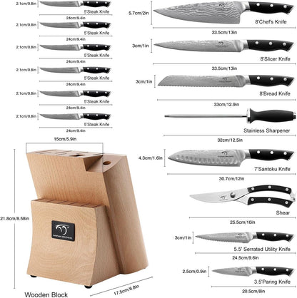 VG10 Damascus Knife Set, ABS Handle