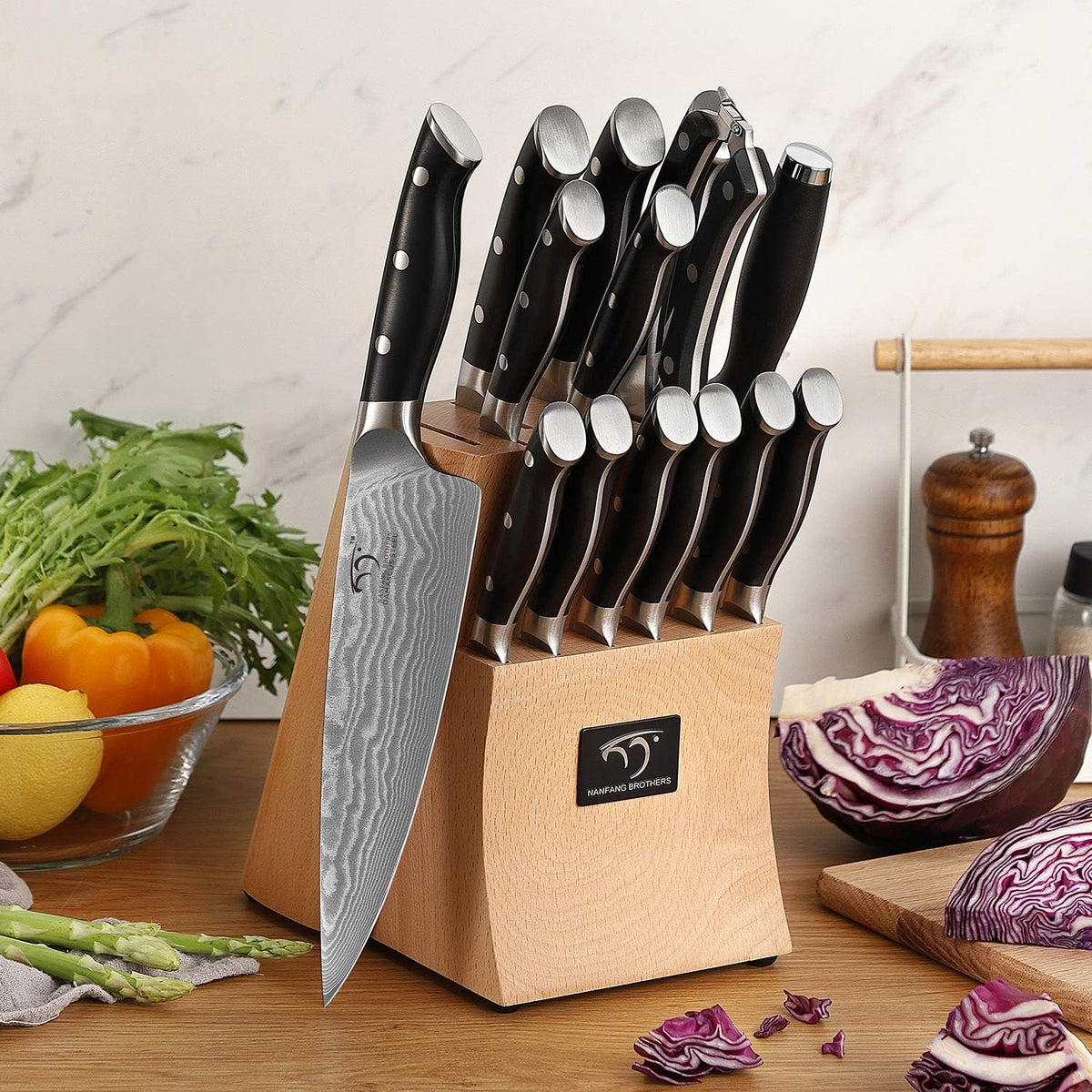 VG10 Damascus Knife Set, ABS Handle