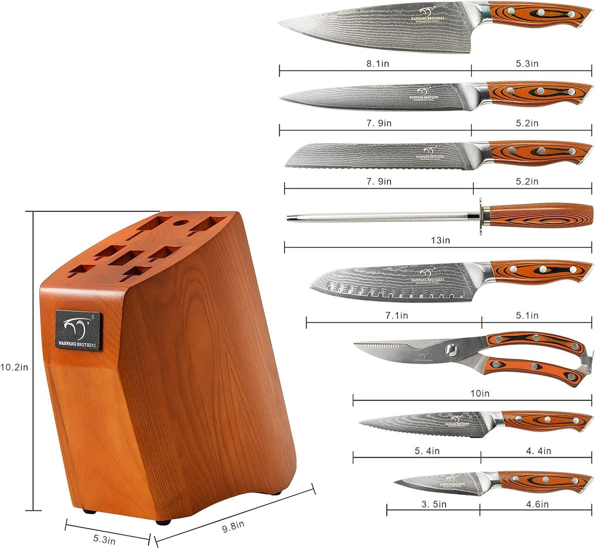 VG10 Damascus Knife Set, ABS Handle