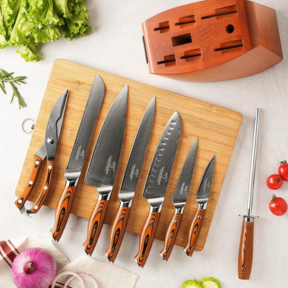 VG10 Damascus Knife Set, ABS Handle