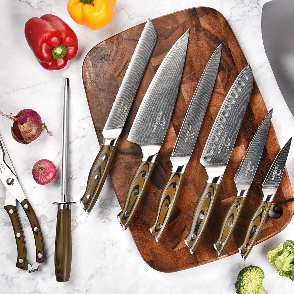 VG10 Damascus Knife Set, ABS Handle