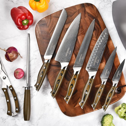 VG10 Damascus Knife Set, ABS Handle