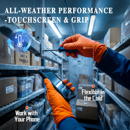 ANBOSON 10 Mil Heavy Duty Mechanic Nitrile Gloves, Large Black 100 Count | Diamond Grip,Latex Free,Chemical Resistant Disposable Thick Rubber Gloves for Auto Repair, Industrial, Food, Work ,BBQ,Men