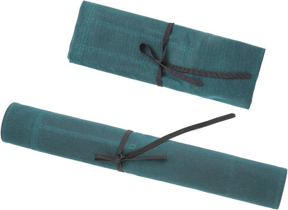 Heavy Duty Waxed Canvas Knife Roll Bag, Portable Chef Knife bag, Durable (Army Green)