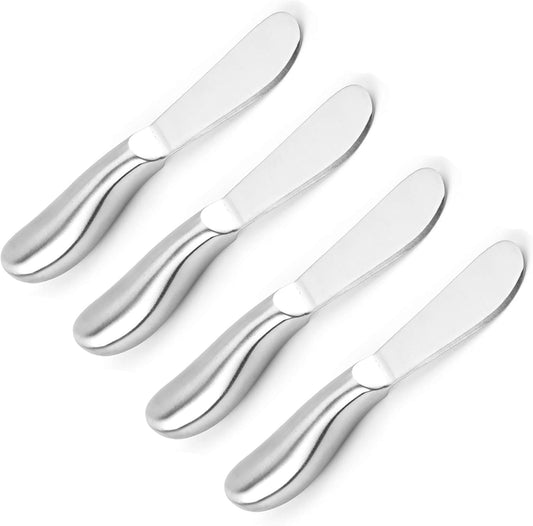 Spreader Knife Set 4-Piece Butter Knife Stainless Steel Cheese Knife Set Small Bread Cream Knives 5.3-inch