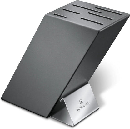 Swiss Modern Beech Wood Knife Block Safe Storage Space Saving Empty Charcoal Finish