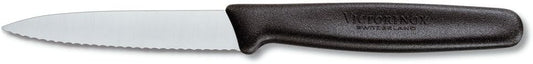 3.25 Inch Paring Knife with Serrated Edge, Spear Point, Black