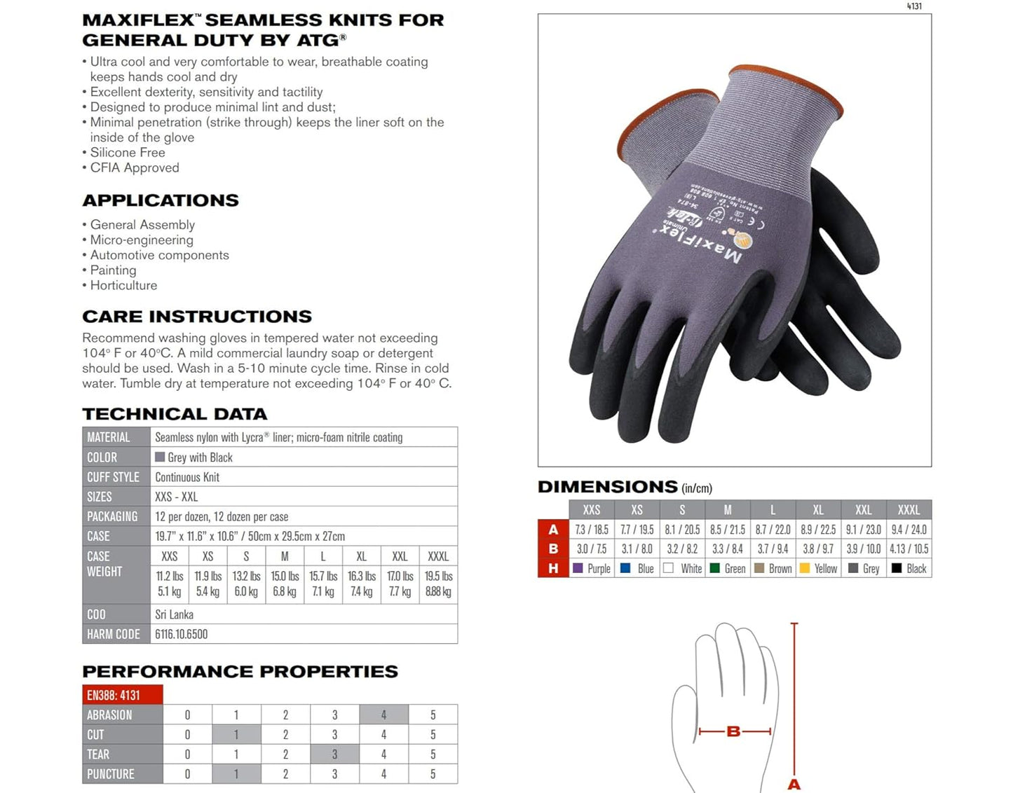 34-8743 Nitrile Cut Resistant Coated Work Gloves with Green Knit Shell and Premium Nitrile Coated Ending, 1 pack