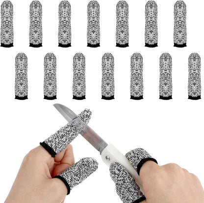 14 Pieces Finger Covers, Finger Sleeve Cots Protector for Finger Tips, Reusable Thumb Finger Protectors Cut Resistant Guards for Kitchen Sculpture Work