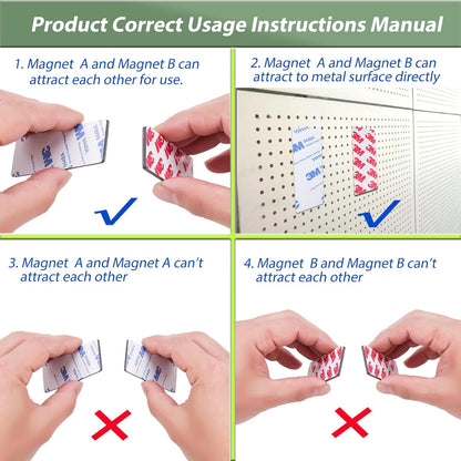 10 Pack=5 Pairs, A+B Paired Magnetic Tape with Adhesive Backing, Each 12in x 1in x 0.08in AB Pairing Magnet Strips Match to Use for DIY Closure Craftings