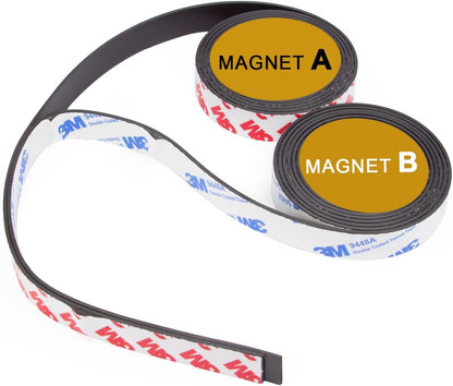 10 Pack=5 Pairs, A+B Paired Magnetic Tape with Adhesive Backing, Each 12in x 1in x 0.08in AB Pairing Magnet Strips Match to Use for DIY Closure Craftings